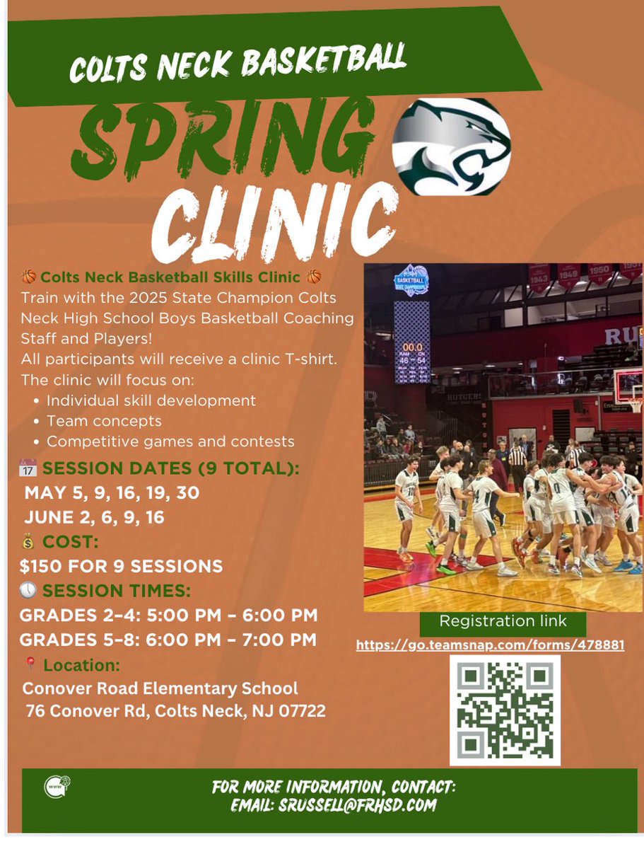 CoachSRussell's tweet photo. B/G basketball Clinic is open to all residence and non-residence of Colts Neck. @Cnhsboyshoops_ @CNHSAthletics 
https://t.co/i4UqulOpyq https://t.co/B9sWOPs12Z