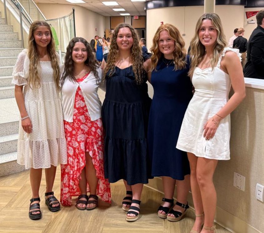 Four of our girls were inducted into National Honor Society tonight:
•Olivia Chalfant
•Ella Churchill
•Josey Morris
•Chloe Oliver 
They are joining Maddie Utsler as a part of this prestigious organization. Proud of these ladies! #studentathletes