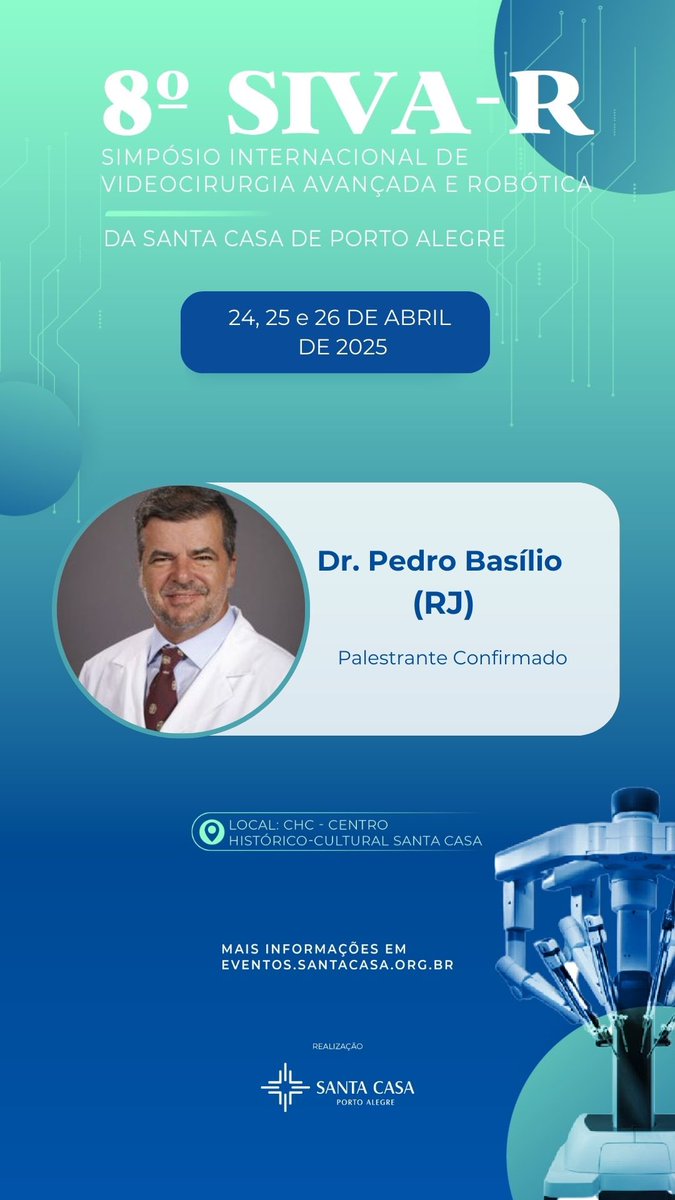 Pedro Basilio MD, FACS, FASCRS, MSc, FESCP, TCBC (@saudeintestinal) on Twitter photo Posted <a href="/withregram/">Repost app</a> • @sivarsantacasapoa Prepare-se para três dias de aprendizado intenso e experiências ao vivo com referências mundiais!
📅 De 24 a 26 de abril | 📍 Santa Casa de Porto Alegre
🔗 Garanta sua vaga: sivar.com.br
.
#SIVAR #videocirurgia Posted <a href="/withregram/">Repost app</a> • @sivarsantacasapoa Prepare-se para três dias de aprendizado intenso e experiências ao vivo com referências mundiais!
📅 De 24 a 26 de abril | 📍 Santa Casa de Porto Alegre
🔗 Garanta sua vaga: sivar.com.br
.
#SIVAR #videocirurgia