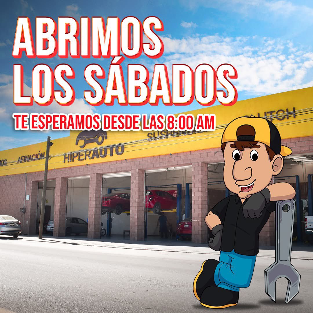 Hiperautomx's tweet photo. ¿No tienes tiempo entre semana? ¡Vente a Hiperauto!
Tráete el carro el sábado temprano y nosotros nos encargamos.

🔧 La calidad  y el cuidado que tu auto necesita. ¡Te esperamos!

📍Calzada abastos esquina con águila nacional
Llámanos al 871.204.25.72
📍Blvd Revolución 4063 ( Frente al Hotel Crowne Plaza) 
Llámanos al: 871.720.01.15
📍Periférico Raúl Lopez Sanchez 11998 entre Procuraduría General del Estado y Hotel Sleep Inn.(Frente a Viñedos).
Llámanos al: 871.741.03.76
📍Paseo del Tec 718 ( Frente al Tec de Monterrey) 
Llámanos al: 871.733.59.04
📍Blvd Constitución 538 entre Dingler y Sertoma. (A una cuadra de la Cobián) 
Llámanos al: 871.793.27.33