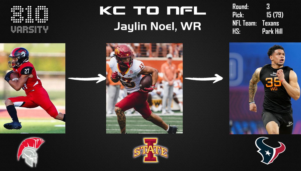 810 Varsity (@810varsity) on Twitter photo From KC to NFL!
Congrats to WR Jaylin Noel (<a href="/NoelJaylin13/">Jaylin Noel</a>)
The Park Hill (<a href="/WeAreParkhill/">WeAreParkHill</a>) product was selected in third round by <a href="/HoustonTexans/">Houston Texans</a> From KC to NFL!
Congrats to WR Jaylin Noel (<a href="/NoelJaylin13/">Jaylin Noel</a>)
The Park Hill (<a href="/WeAreParkhill/">WeAreParkHill</a>) product was selected in third round by <a href="/HoustonTexans/">Houston Texans</a>
