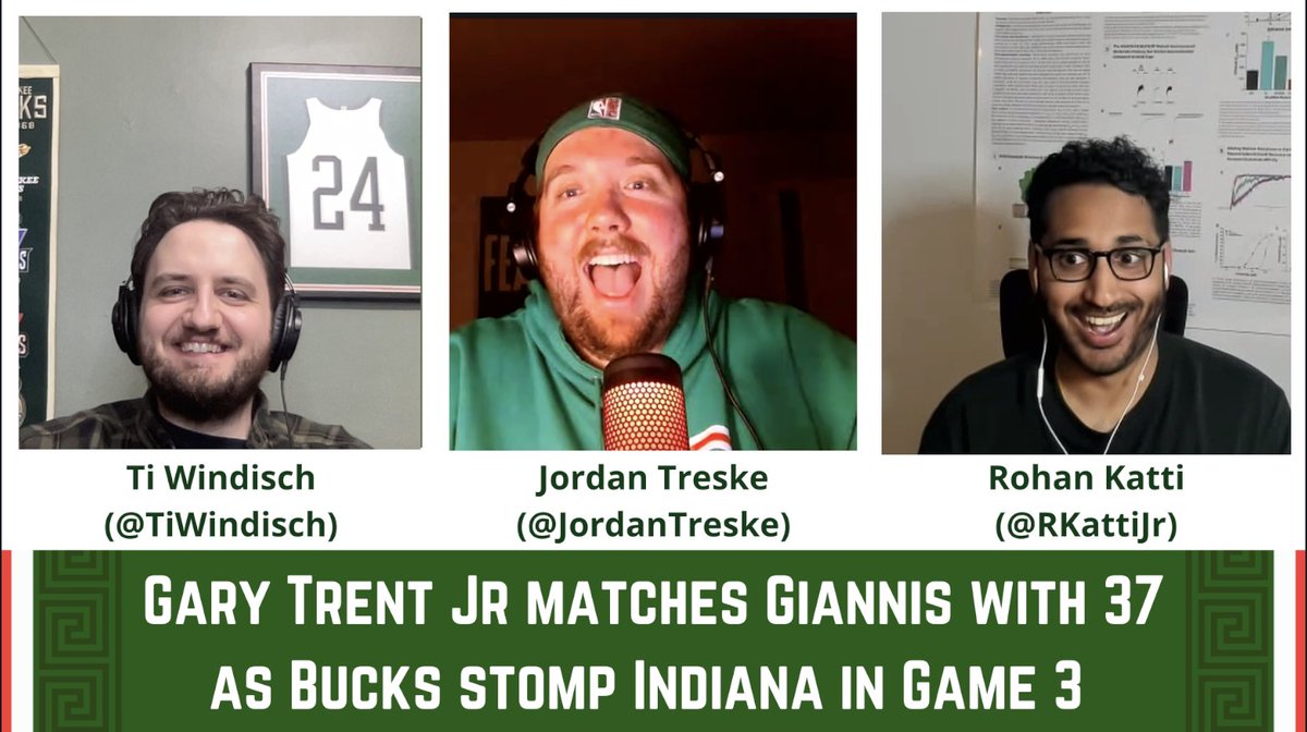 Ti Windisch (@tiwindisch) on Twitter photo LIVE POD: The Bucks storm back in Game 3 and get back in the series thanks to the start of Gary Trent Jr's rafters resume. <a href="/RKattiJr/">Rohan Katti</a>, <a href="/JordanTreske/">Jordan Treske</a> & I dissect what worked and keys to getting back to 2-2 on Sunday.
Tap in: youtube.com/live/oTec1GDIi… LIVE POD: The Bucks storm back in Game 3 and get back in the series thanks to the start of Gary Trent Jr's rafters resume. <a href="/RKattiJr/">Rohan Katti</a>, <a href="/JordanTreske/">Jordan Treske</a> & I dissect what worked and keys to getting back to 2-2 on Sunday.
Tap in: youtube.com/live/oTec1GDIi…