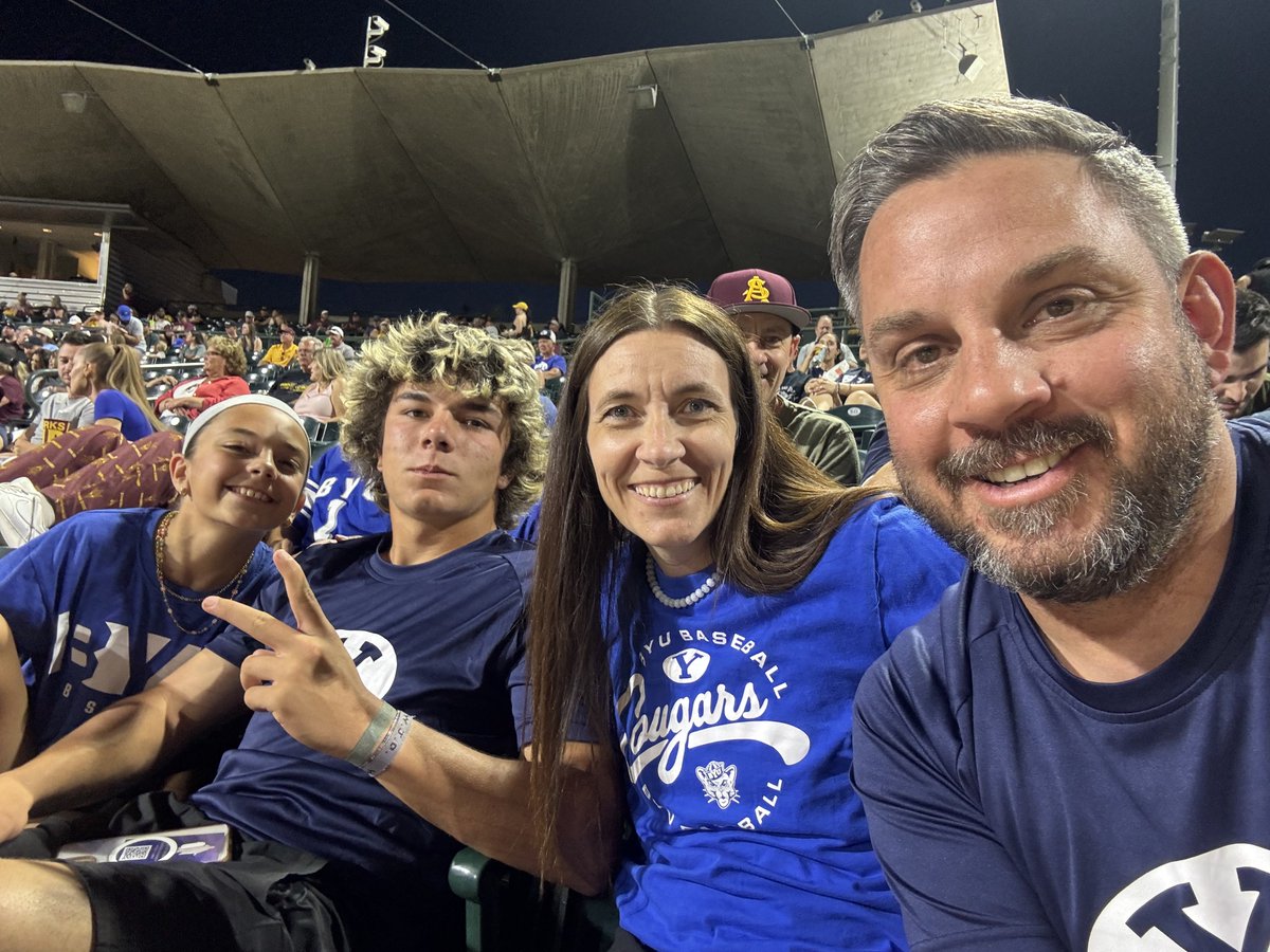 Enjoying <a href="/BYUBaseball/">BYU Baseball</a> vs <a href="/ASU_Baseball/">Sun Devil Baseball</a> tonight with the fam.