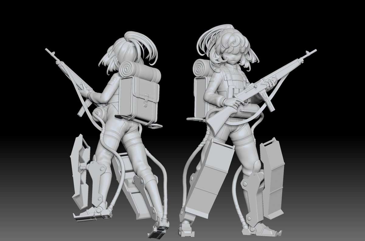 KH_TAIWAN's tweet image. ターニャのパーツ分割作業がついに完了しました!
最終的なパーツ数は33個。
これから3Dプリントをして、不具合がないか確認していきます。
感触的には夏のワンフェスに間に合いそうな気がしています。
あとは版権申請が無事に通ることを願うばかりです。
#幼女戦記