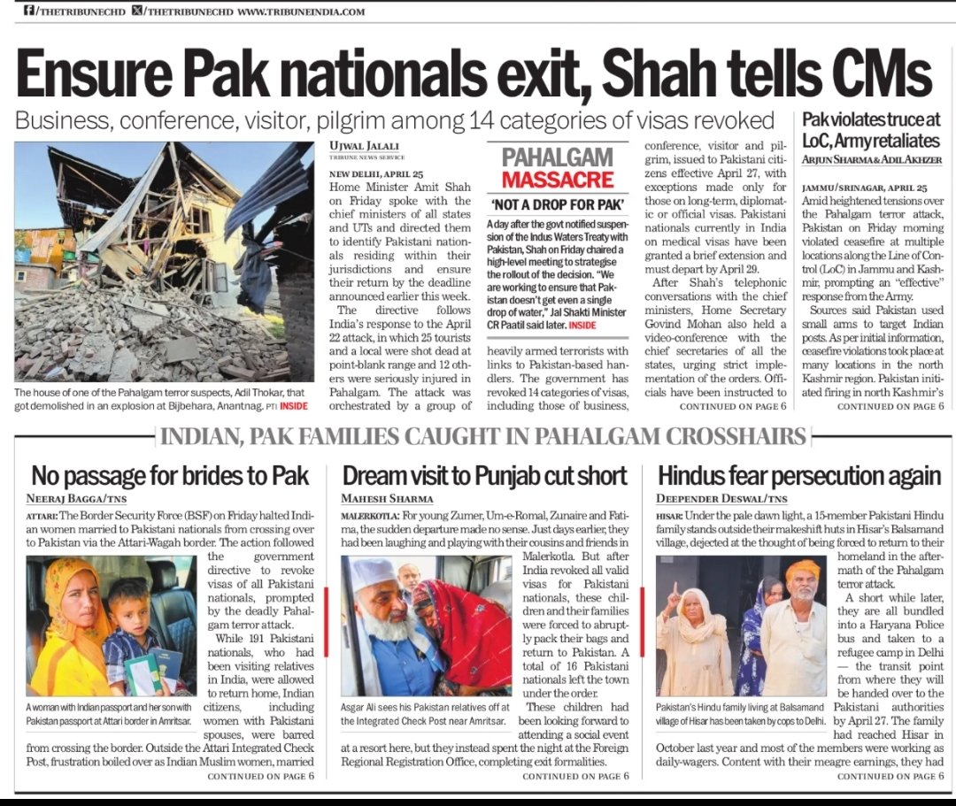 Who are the real victims of terrorism. Innocents are Killed, Innocents suffer afterwards. Be it partition/1984 Sikh riots, or the lPahalgam attack. The commoners are the real victims, not the politicians, the government or the Generals.
Some links:
tribuneindia.com/news/punjab/tr…