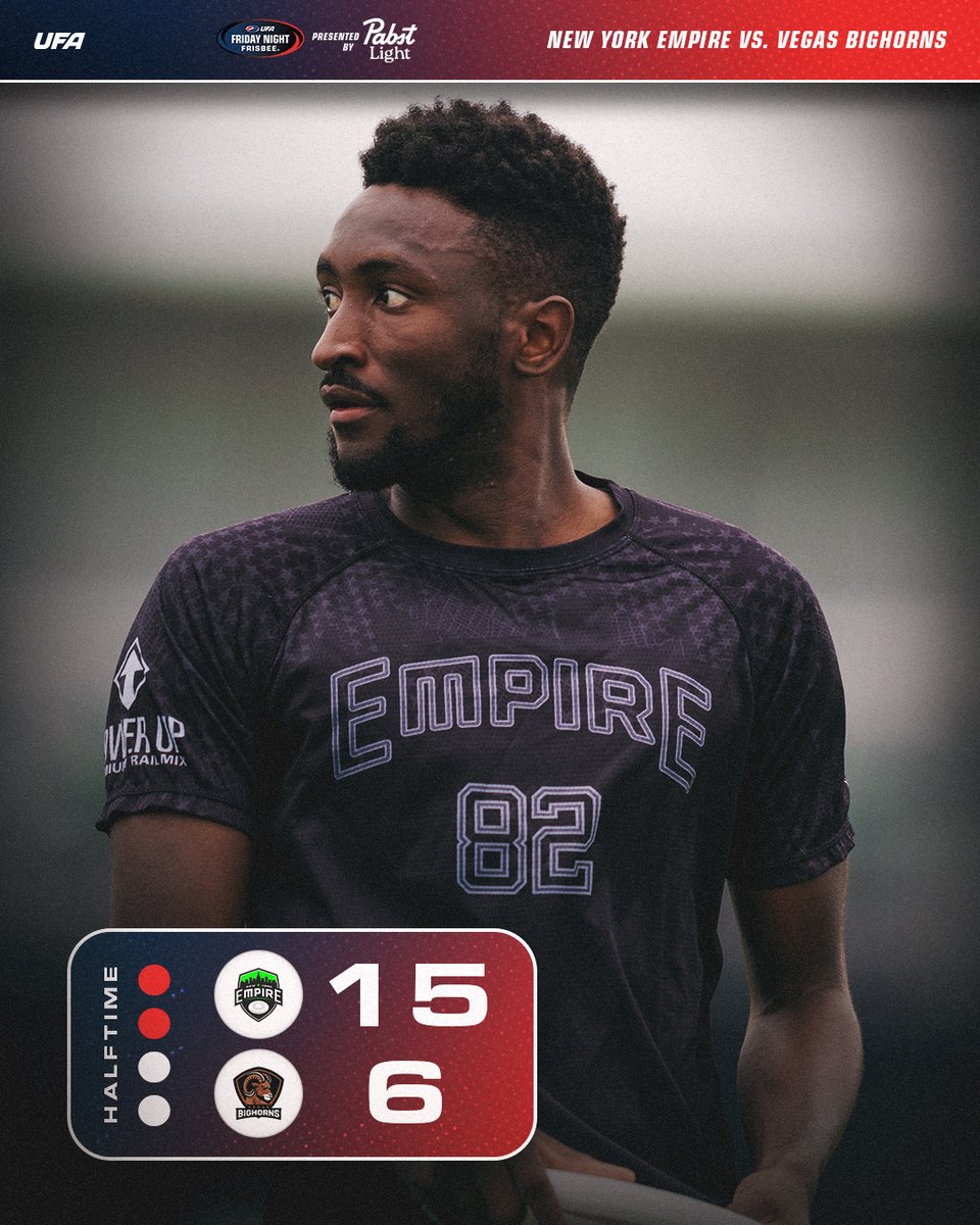 Big Empire lead at the half

Friday Night Frisbee 
📺 Live on UFA YouTube