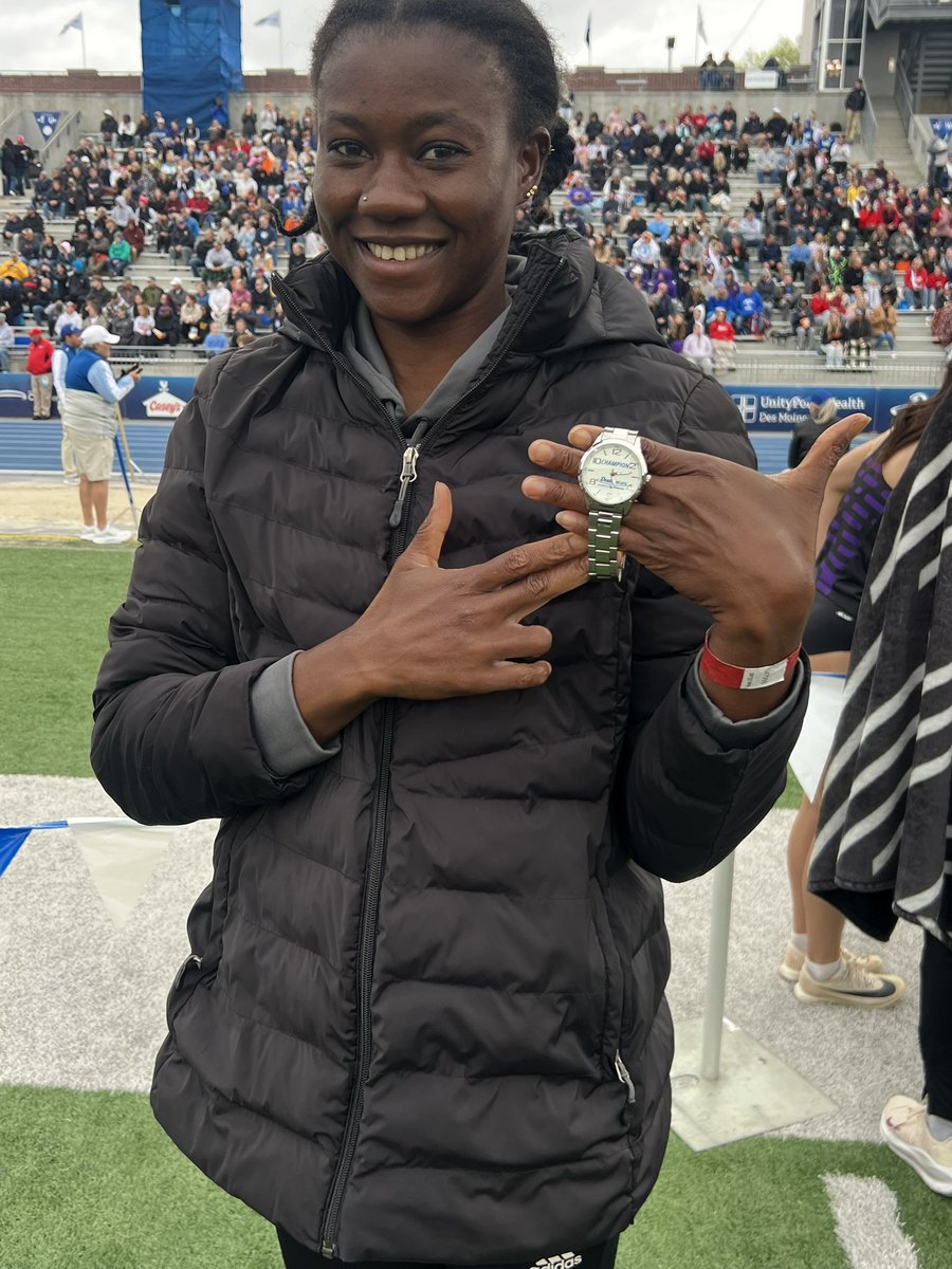 3 Champs today at Drake Relays. 

Lebon Attoungbre Men’s Champ Div TJ 16.13m

Mercy Honesty Women’s Champ Div TJ  13.07m 

Michael Francois Men’s College Div 400m 46.44

Shout out to the W 4x8 that broke the school record yesterday with the #13 mark in NJCAA history 9:15.28