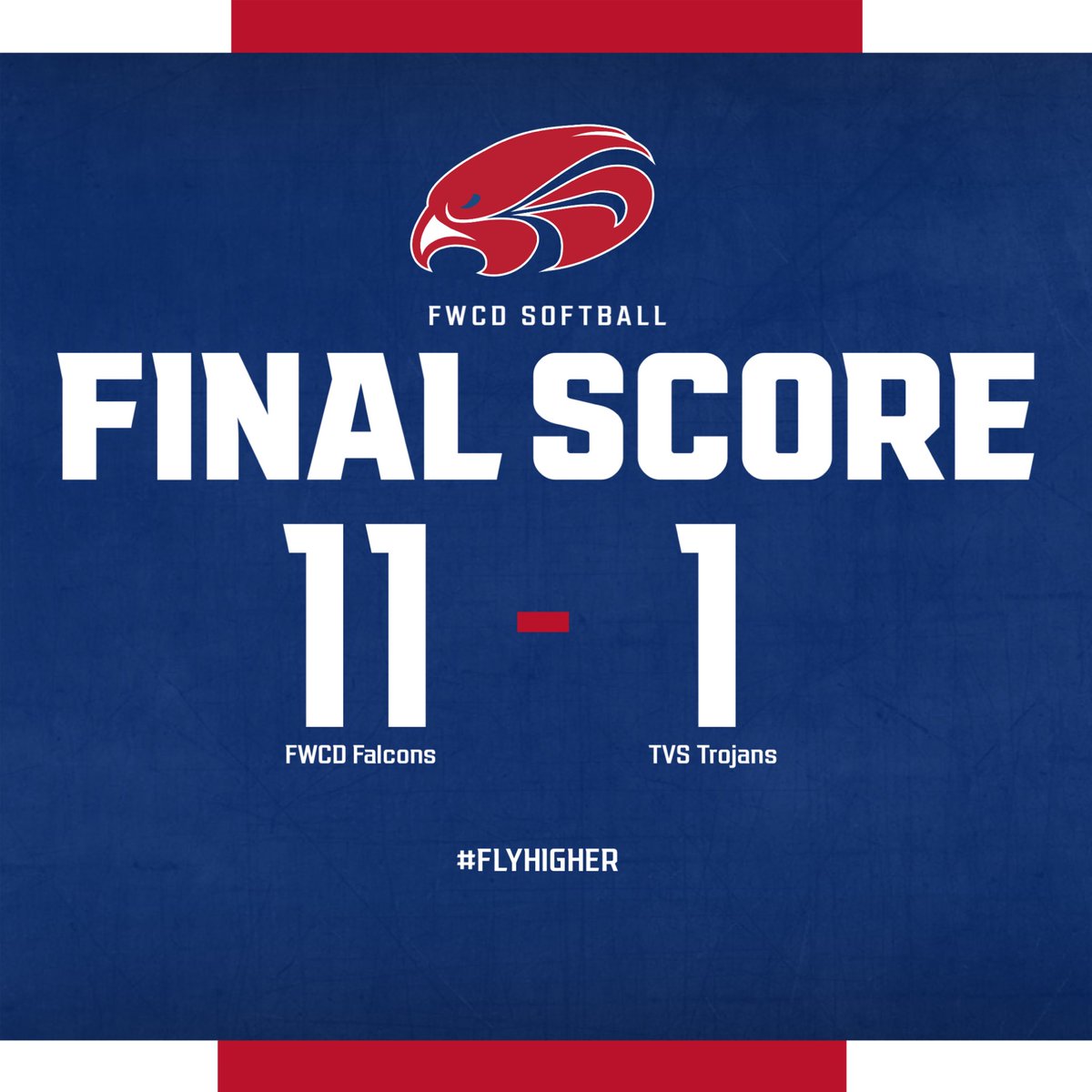 Fwcd_Softball's tweet photo. Falcons win!!! Haven’t lost a North Zone game since 2019. 💪
@MadieRichey2027 13 K’s 
Gracie (2 RBI) and Martha (2 RBI) got our offense going with inside-the-park HRs. Caroline (2) and Halle also drove in runs. Next up, SPC Championships in Houston. Go Falcons!!! @Gosset41 https://t.co/cSUzpzFQ0R