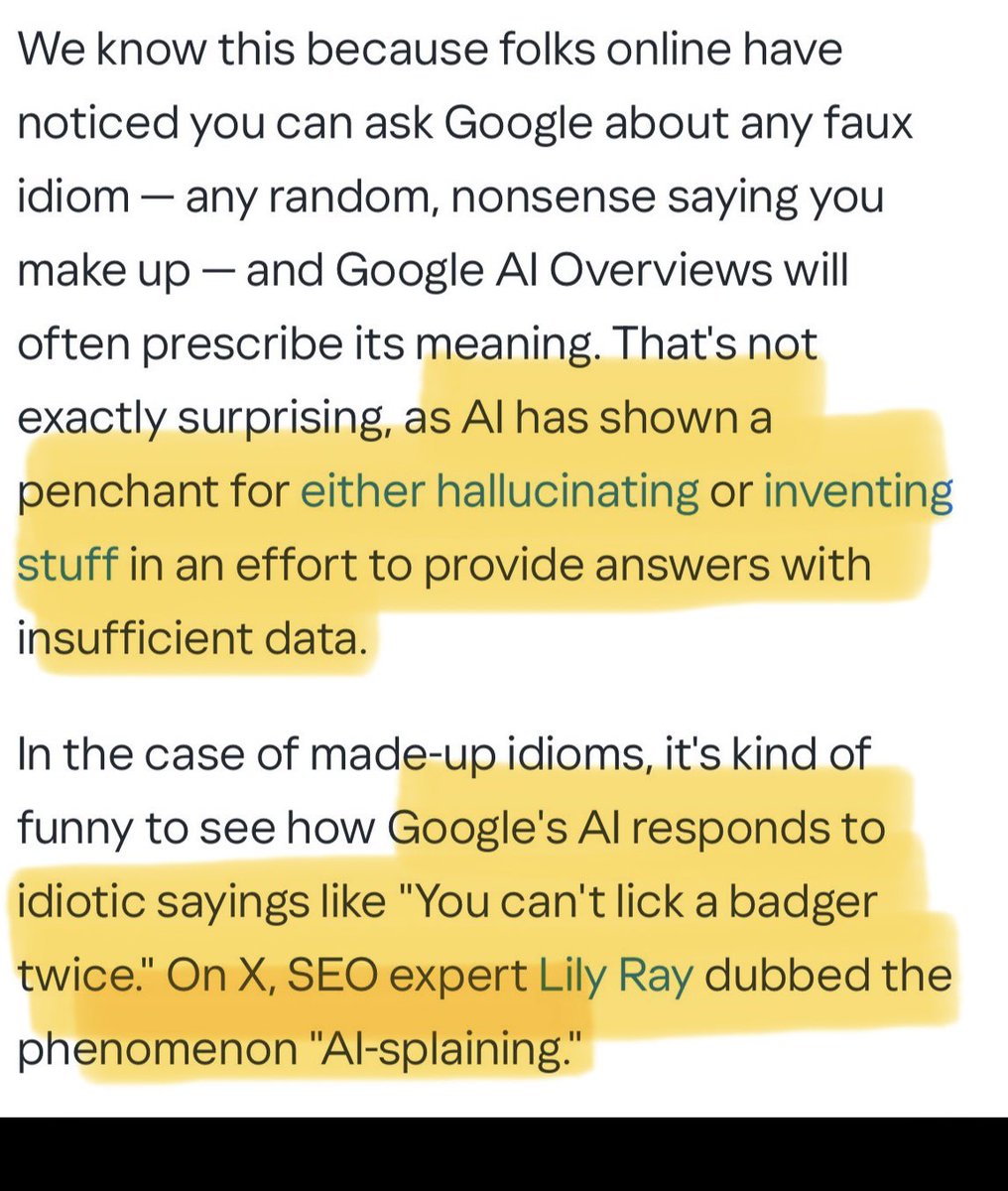 TravelerAddicts's tweet image. AI overviews are hallucinating and making things up, but small publishers have had our content completely suppressed by Google because we’re supposedly unhelpful.
Make it make sense.
mashable.com/article/google…