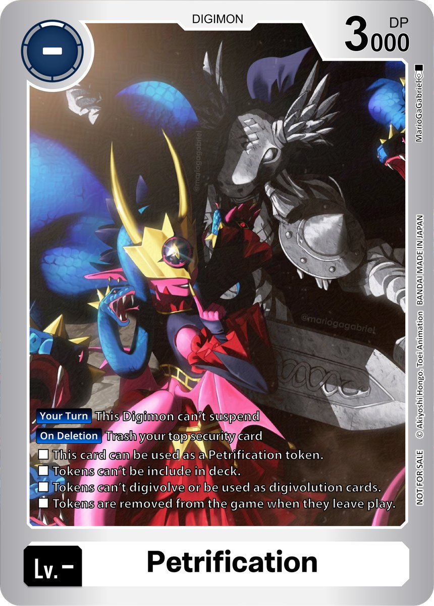 Petrification token (Medusamon attack) Follow @MarioGaGabriel Sources:  https://t.co/Nu6D8ShyDH Page: https://t.co/gFYYPk2djO Full Art and more  tokens: https://t.co/ps9CiBXOz8 #DigimonCardGame #DigimonTCG #Digimon  #DigimonTokens #Medusamon #