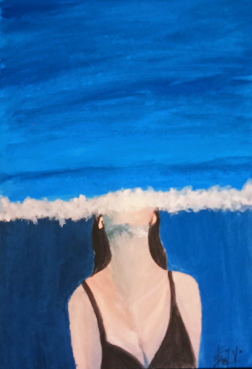 Topping_Bum1's tweet photo. "ketika pikiran jadi ombak, aku memilih tenggelam dalam warna"
#inspired 
#RecreateArt
#OceanVibes https://t.co/7rsqfHmVxI