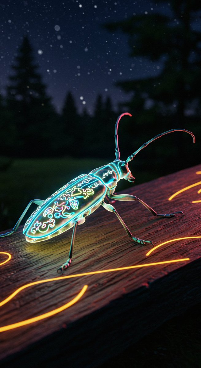 cipher_vortex's tweet photo. #AIart #SciFiArt #InsectArt #DigitalArt #GenerativeArt #CyberInsect #Biomechanical #RobotInsect #FuturisticArt #TechArt
QT your Neon https://t.co/ubSqxP1qKk