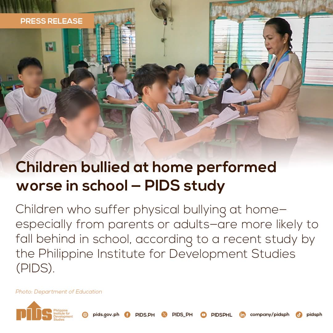 pidsgovph's tweet image. 𝗣𝗜𝗗𝗦 𝗣𝗥𝗘𝗦𝗦 𝗥𝗘𝗟𝗘𝗔𝗦𝗘: 𝐂𝐡𝐢𝐥𝐝𝐫𝐞𝐧 𝐛𝐮𝐥𝐥𝐢𝐞𝐝 𝐚𝐭 𝐡𝐨𝐦𝐞 𝐩𝐞𝐫𝐟𝐨𝐫𝐦𝐞𝐝 𝐰𝐨𝐫𝐬𝐞 𝐢𝐧 𝐬𝐜𝐡𝐨𝐨𝐥 — 𝐏𝐈𝐃𝐒 𝐬𝐭𝐮𝐝𝐲

Read: bit.ly/pidsPR040721 

Watch the forum playback: bit.ly/pidslive041025

#SchoolBullying #Bullying #LearningLoss