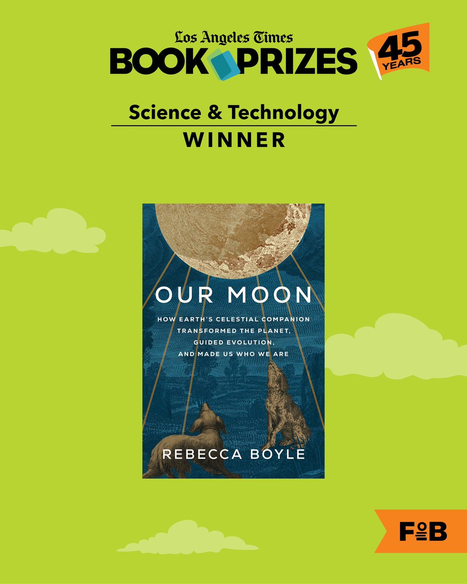 LA Times Festival of Books (@latimesfob) on Twitter photo We’re excited to present this year’s Book Prize in the Science & Technology category to… 📗🏆
“Our Moon: How Earth's Celestial Companion Transformed the Planet, Guided Evolution, and Made Us Who We Are” by Rebecca Boyle <a href="/rboyle31/">Rebecca 🌕 Boyle</a>!
Congratulations! <a href="/randomhouse/">Random House Group</a> #bookprizes We’re excited to present this year’s Book Prize in the Science & Technology category to… 📗🏆
“Our Moon: How Earth's Celestial Companion Transformed the Planet, Guided Evolution, and Made Us Who We Are” by Rebecca Boyle <a href="/rboyle31/">Rebecca 🌕 Boyle</a>!
Congratulations! <a href="/randomhouse/">Random House Group</a> #bookprizes