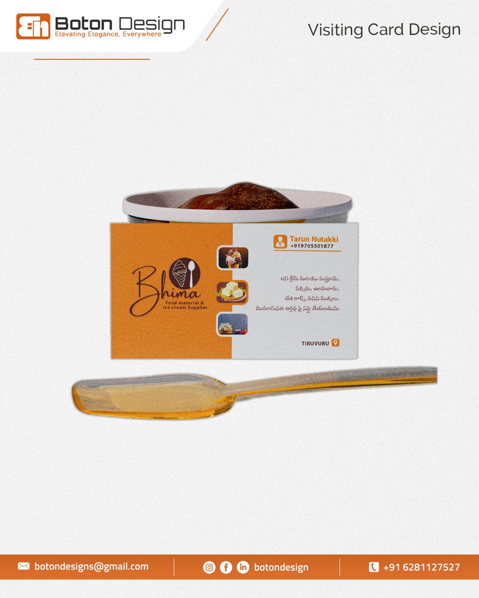 BotonDesign's tweet photo. Elegant and professional visiting card design for Bhima Food Material & Ice Cream Supplier, crafted by Boton Design.
#VisitingCard #BusinessCardDesign #GraphicDesign #BrandIdentity #CreativeDesign #FoodSupplier #IceCreamSupplier #ElegantDesign #BotonDesign https://t.co/zEqeezGufl