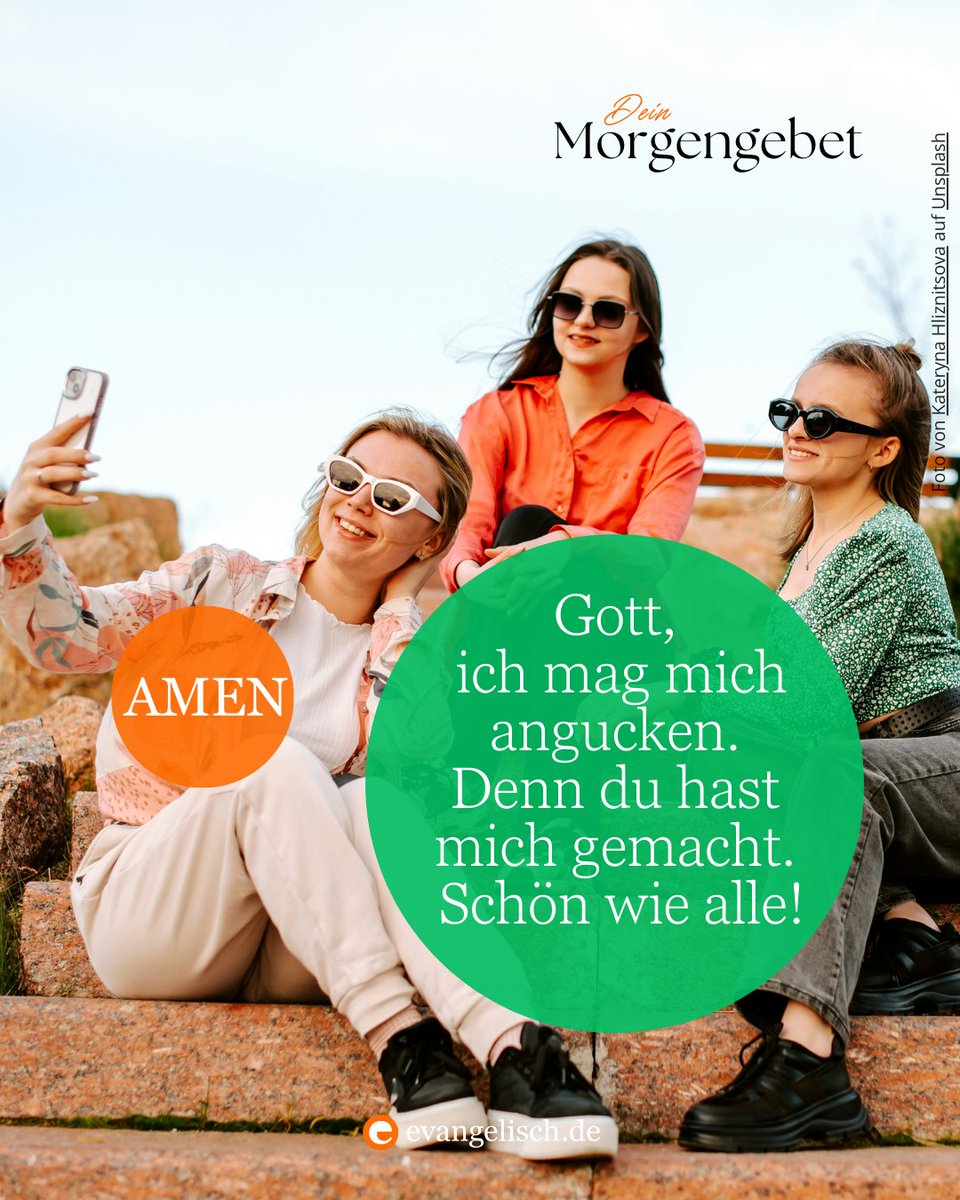 Unser #Morgengebet für heute:

Gott, ich mag mich angucken. Denn du hast mich gemacht. Schön wie alle!
Amen

Lasst uns beten 🙏⤵️