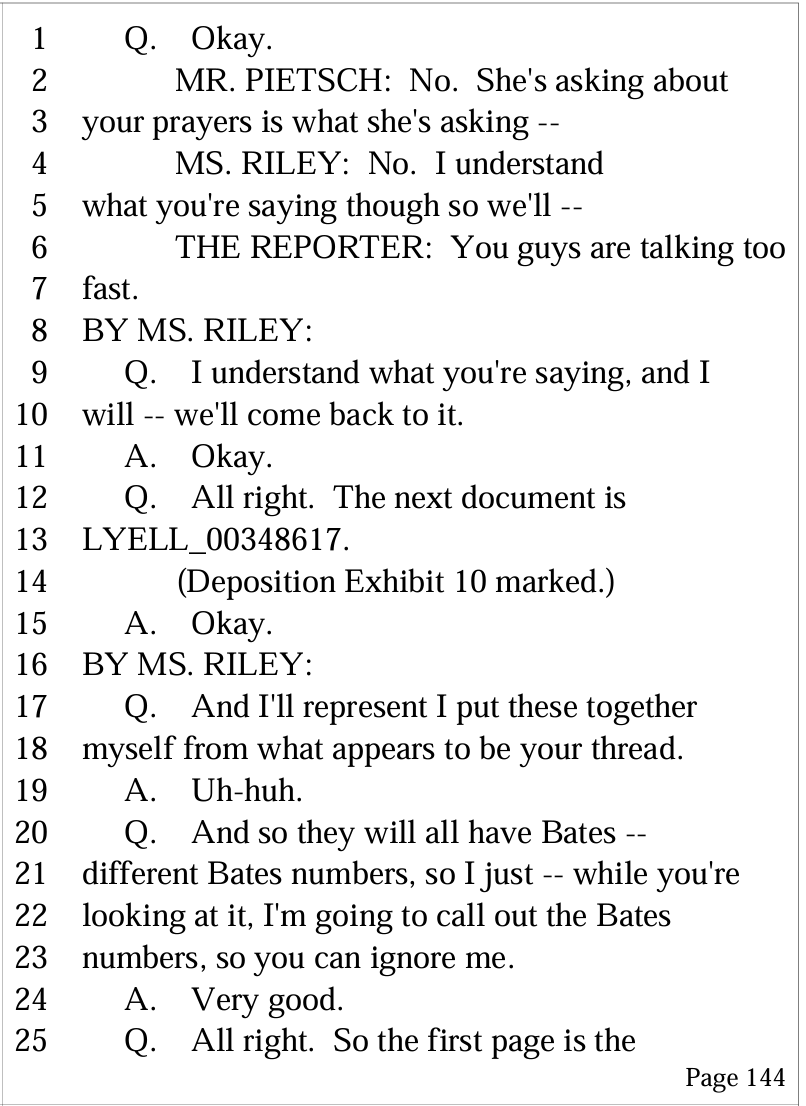 Looking at excerpts of depositions in Sills-Lyell case and Sills' attorney asks <a href="/bartbarber/">Bart Barber</a> a really fascinating question based on something <a href="/TomBuck/">Tom Buck (Five Point Buck)</a> asked Barber on X--Did Bart pray about whether or not he was correct in his assumptions that Sills was guilty of abuse before he