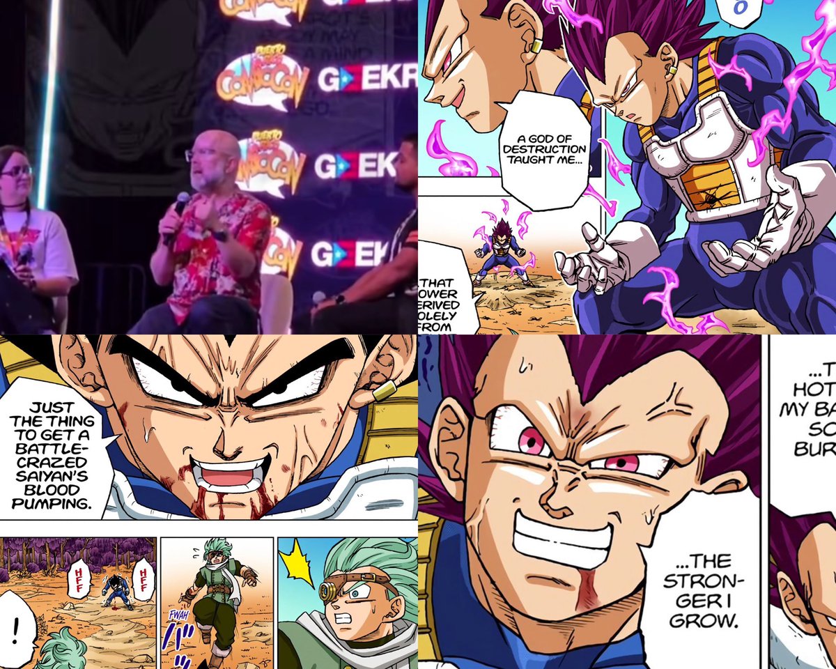 Seeing Chris Sabat OFFICIALLY voice an Ultra Ego Vegeta line reminded me  just how cold this mf's lines are in UE😭 “Power derived solely from  instinct is unbounded”. “Kakorrot's body may have, image size:1200x960