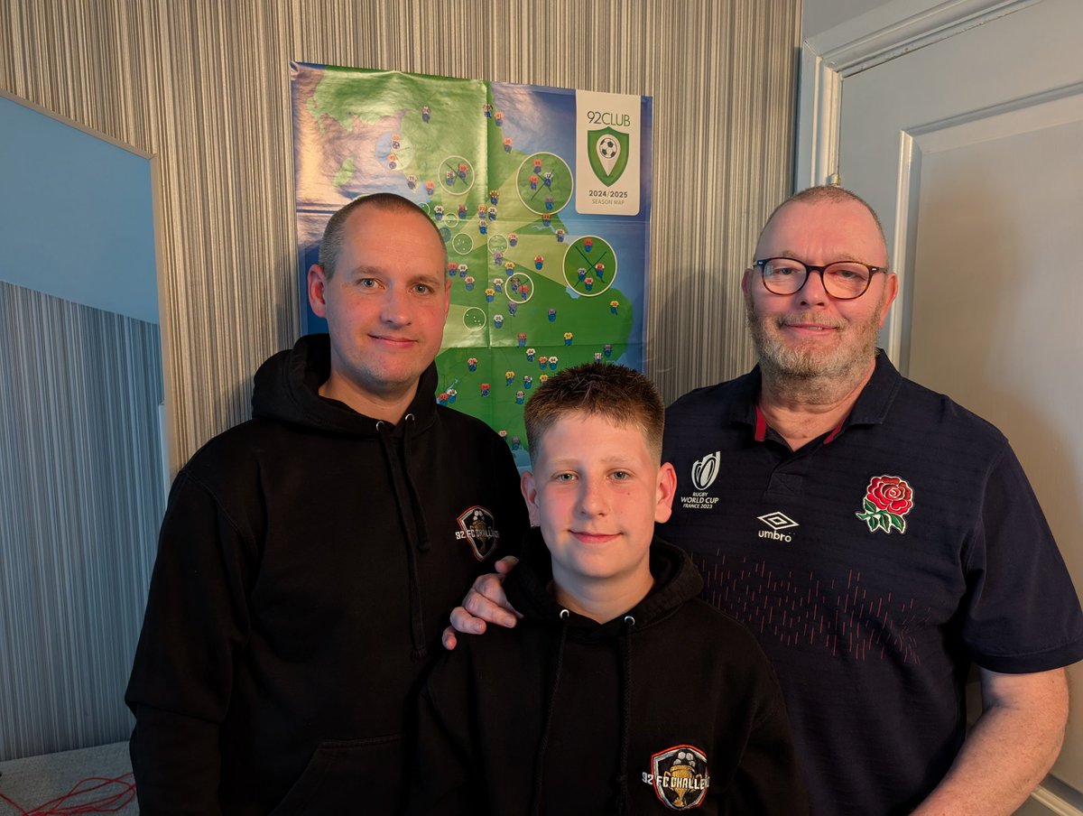 92FCChallenge (@92fcchallenge) on Twitter photo All set and raring to go for the final game of the 92.
Thank you to Grandad Steve for joining us throughout our journey and we are honoured to be sharing this special day as we 3 complete the 92 all on the same day.
<a href="/AFCWimbledon/">AFC Wimbledon</a> Vs <a href="/OfficialPVFC/">Port Vale Football Club</a> All set and raring to go for the final game of the 92.
Thank you to Grandad Steve for joining us throughout our journey and we are honoured to be sharing this special day as we 3 complete the 92 all on the same day.
<a href="/AFCWimbledon/">AFC Wimbledon</a> Vs <a href="/OfficialPVFC/">Port Vale Football Club</a>