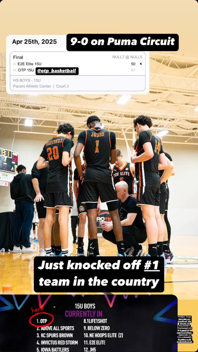 Coach Pfister/E2E Elite (@endhoops) on Twitter photo 9-0 in Puma Now and just knocked off #1 in the country! Pro16 loading…..??<a href="/PRO16League/">PRO16/NXTPRO League</a> <a href="/NxtProHoops/">NXTPRO Hoops</a> <a href="/NXTPROMidwest/">NXTPRO Midwest</a> <a href="/TreySterner5345/">Trey Sterner</a> <a href="/NBA_Jeremy1/">AJ</a> <a href="/JackRiley323/">Jack Riley</a> <a href="/kyleunruh/">Kyle Unruh</a> @CoachPCong <a href="/willkeller19/">Will Keller</a> <a href="/alex_pritchh/">Alex Pritchard</a> <a href="/camden_rine/">Cam</a> <a href="/charliegambill1/">Charlie Gambill</a> <a href="/jaxon_vignery0/">Jaxon Vignery</a> <a href="/Corey_156/">Corey Musil</a> 9-0 in Puma Now and just knocked off #1 in the country! Pro16 loading…..??<a href="/PRO16League/">PRO16/NXTPRO League</a> <a href="/NxtProHoops/">NXTPRO Hoops</a> <a href="/NXTPROMidwest/">NXTPRO Midwest</a> <a href="/TreySterner5345/">Trey Sterner</a> <a href="/NBA_Jeremy1/">AJ</a> <a href="/JackRiley323/">Jack Riley</a> <a href="/kyleunruh/">Kyle Unruh</a> @CoachPCong <a href="/willkeller19/">Will Keller</a> <a href="/alex_pritchh/">Alex Pritchard</a> <a href="/camden_rine/">Cam</a> <a href="/charliegambill1/">Charlie Gambill</a> <a href="/jaxon_vignery0/">Jaxon Vignery</a> <a href="/Corey_156/">Corey Musil</a>
