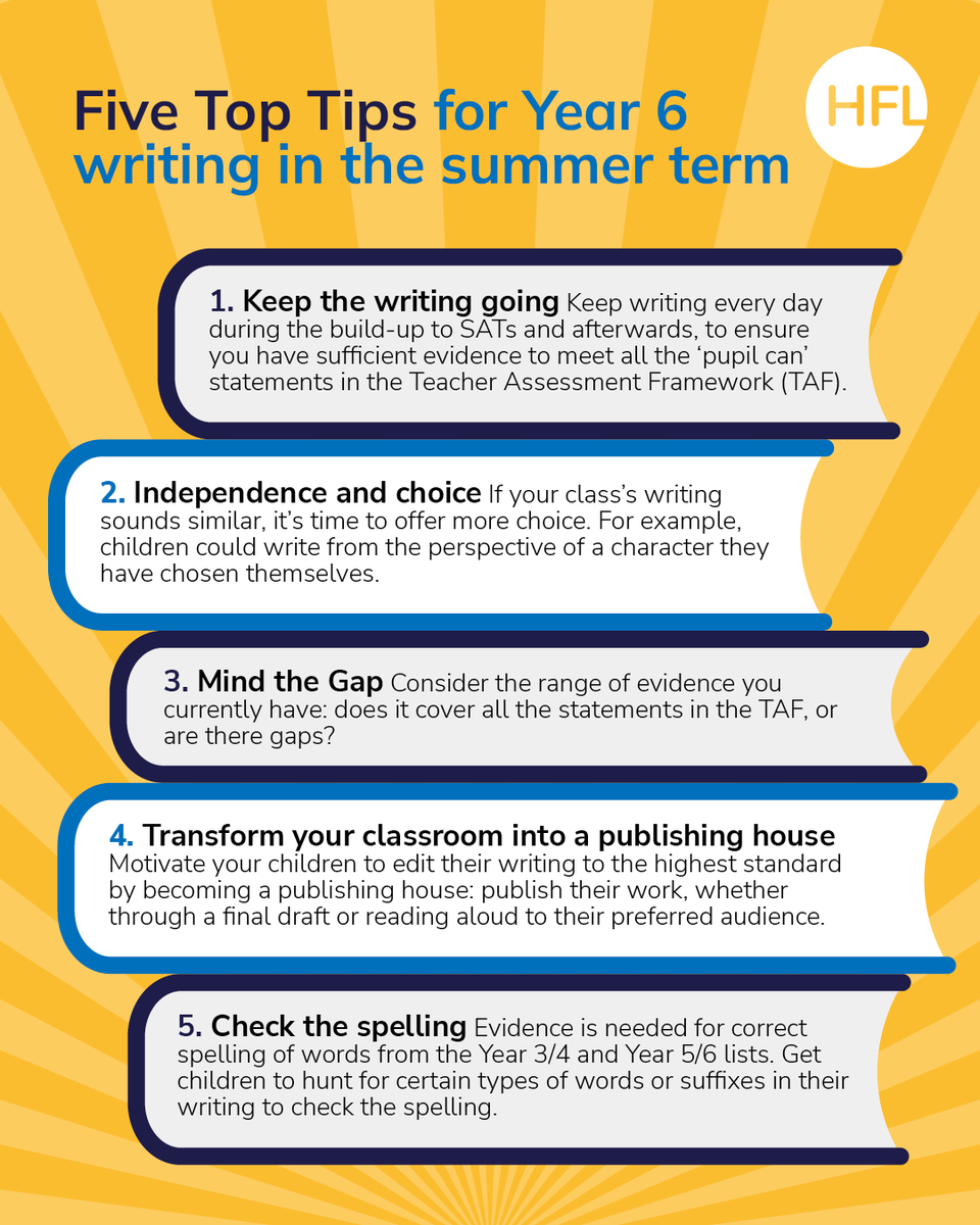 HFL Education (@hfl_education) on Twitter photo Support your Y6 children to reach their potential in writingâď¸
Explore top tips from Primary English Teaching and Learning Adviser, Ben Meyjes, in the full blog here: hfl.mobi/Y6WritingTipsBâŚ
<a href="/HertsEnglish/">HertsPrimaryEnglish</a> Support your Y6 children to reach their potential in writingâď¸
Explore top tips from Primary English Teaching and Learning Adviser, Ben Meyjes, in the full blog here: hfl.mobi/Y6WritingTipsBâŚ
<a href="/HertsEnglish/">HertsPrimaryEnglish</a>