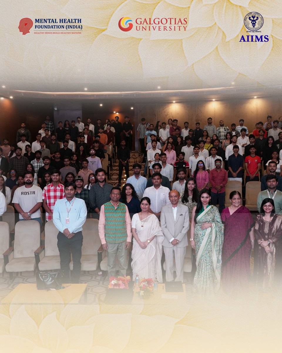 GalgotiasGU's tweet photo. Because Every Mind Matters: Galgotias University Launches AI-Based Mental Health Support Initiative

Behind every dream, every achievement, and every challenge, there is a mind that deserves care, understanding, and support. Galgotias University, in collaboration with the Mental Health Foundation India, is taking a significant step in this direction through the launch of the “Caring Connections – Never Alone” web-based mental health app.

We were honoured to welcome an esteemed panel of mental health advocates—Dr. Nishat Ahmad (Executive Director, Mental Health Foundation of India and Director, KIMS Amalapuram), Mrs. Meeta Mishra (Director, MHFI), Mrs. Deepti Mahalwal (Project Head – Never Alone), and Dr. Deepika Dahima (Counselling Psychologist and Scientist, AIIMS (All India Institute of Medical Sciences, New Delhi))—who joined us for this important occasion.

Speaking on the launch, Mr.Suneel Galgotia, Chancellor, Galgotias University, shared,
“At Galgotias, education goes beyond academics—it’s about nurturing the whole individual. Through ‘Caring Connections – Never Alone,’ we are committed to building a campus where every student feels supported, valued, and empowered to seek help freely.”

This AI-powered initiative ensures accessible, stigma-free emotional support, reflecting Galgotias University’s visionary commitment to nurturing both intellect and well-being.

#GalgotiasUniversity #BecauseEveryMindMatters #NeverAlone #CaringConnections #AIForMentalHealth #StudentSupport #EmotionalWellbeing #MentalHealthMatters #ViksitBharat #FitIndia #YouthEmpowerment