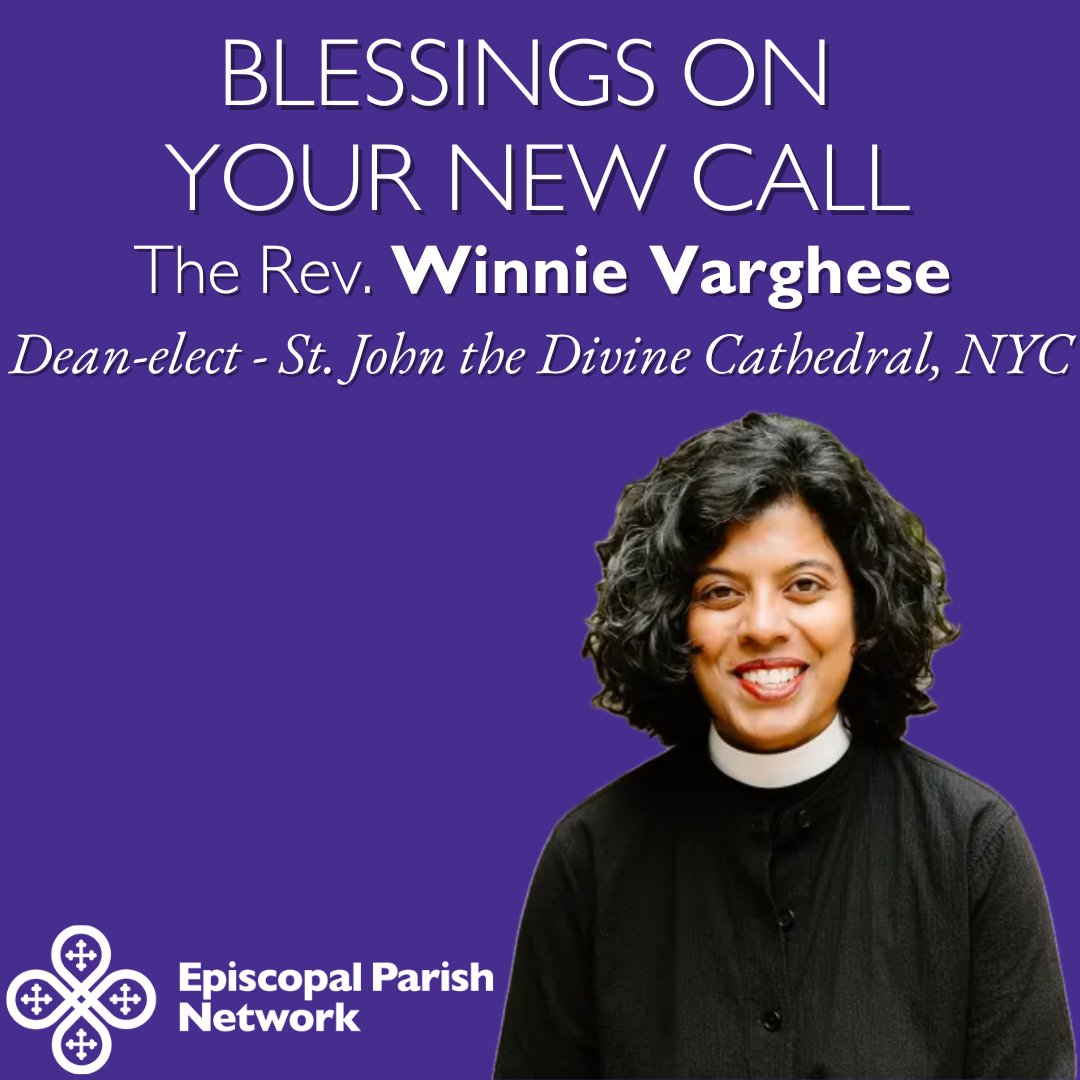 EpiscoParish's tweet image. Blessings on your new call to Rev. Winnie
Varghese! She is heading from faithfully leading St.
Luke's Atlanta to serve as Dean of the Cathedral of St.
John the Divine, NYC @StJohnDivineNYC
#Episcopal #EpiscopalParishes
@EpiscopalNY