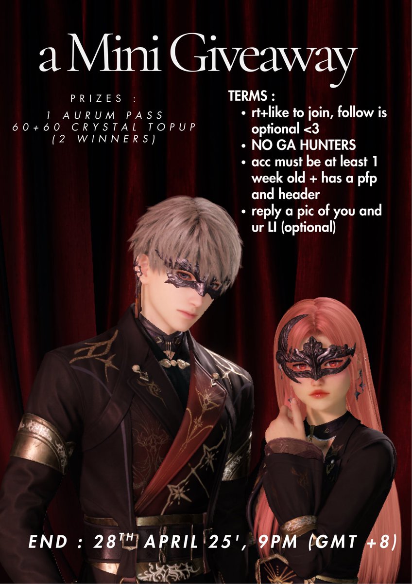 sydellaide's tweet image. 🌷LADS GIVEAWAY 🌷
in order to celebrate my milestone in r2ing lumiere, i will be hosting a small giveaway ^^ rt/like to join and read the terms mwah 🫰🏻

- i will be sending the prizes via codashop so u need to be comfy with giving ur game id to me (via dms)🙂‍↕️