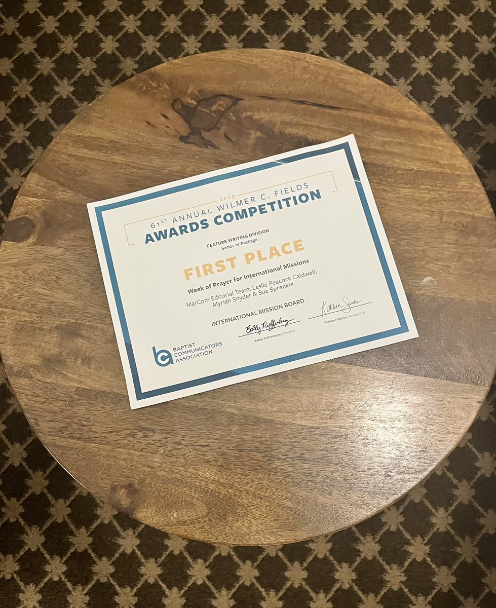 MyriahGSG's tweet photo. Spent the week in San Antonio for the @BaptistComm workshop—reuniting with old friends, winning a first-place award with my former IMB team, and being elected 2027 Awards Chair.
Grateful. Humbled. Full-hearted https://t.co/zn0fKTuXn9