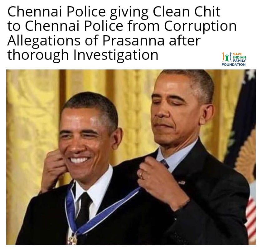 Chennai police giving clean chit to Chennai police from corruption allegations by <a href="/myprasanna/">Prasanna S</a> .
