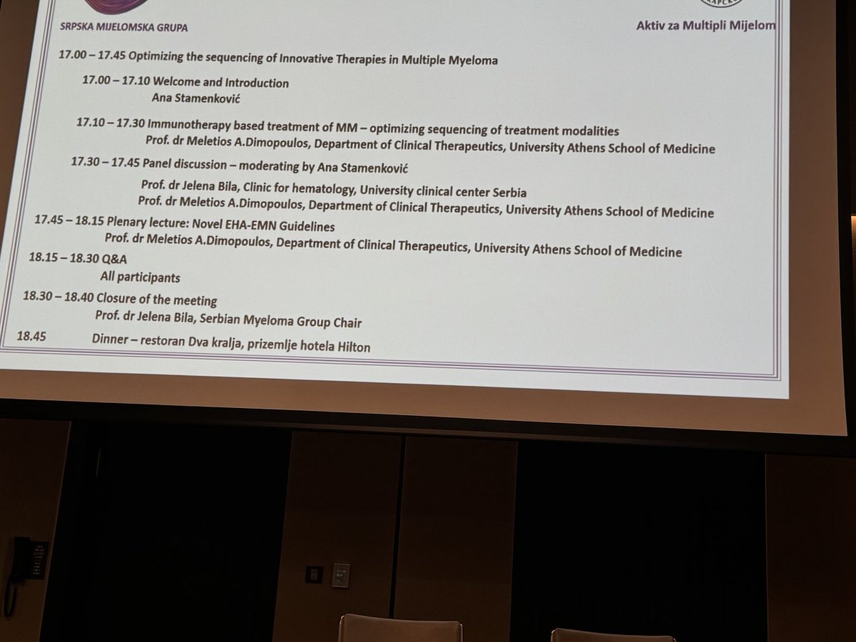Honored to be invited as a speaker at the annual meeting of the Serbian Myeloma Group in Belgrade