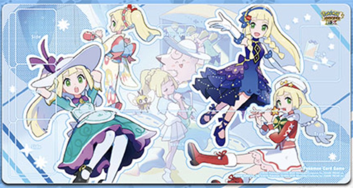 リーリエ　プレイマット　おしゃれを楽しむリーリエ 状態A-〕プレイマット『おしゃれを楽しむリーリエ(当選書付き