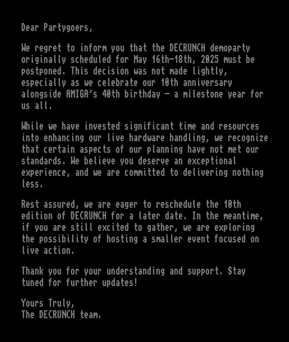 DECRUNCH demoparty tweet media