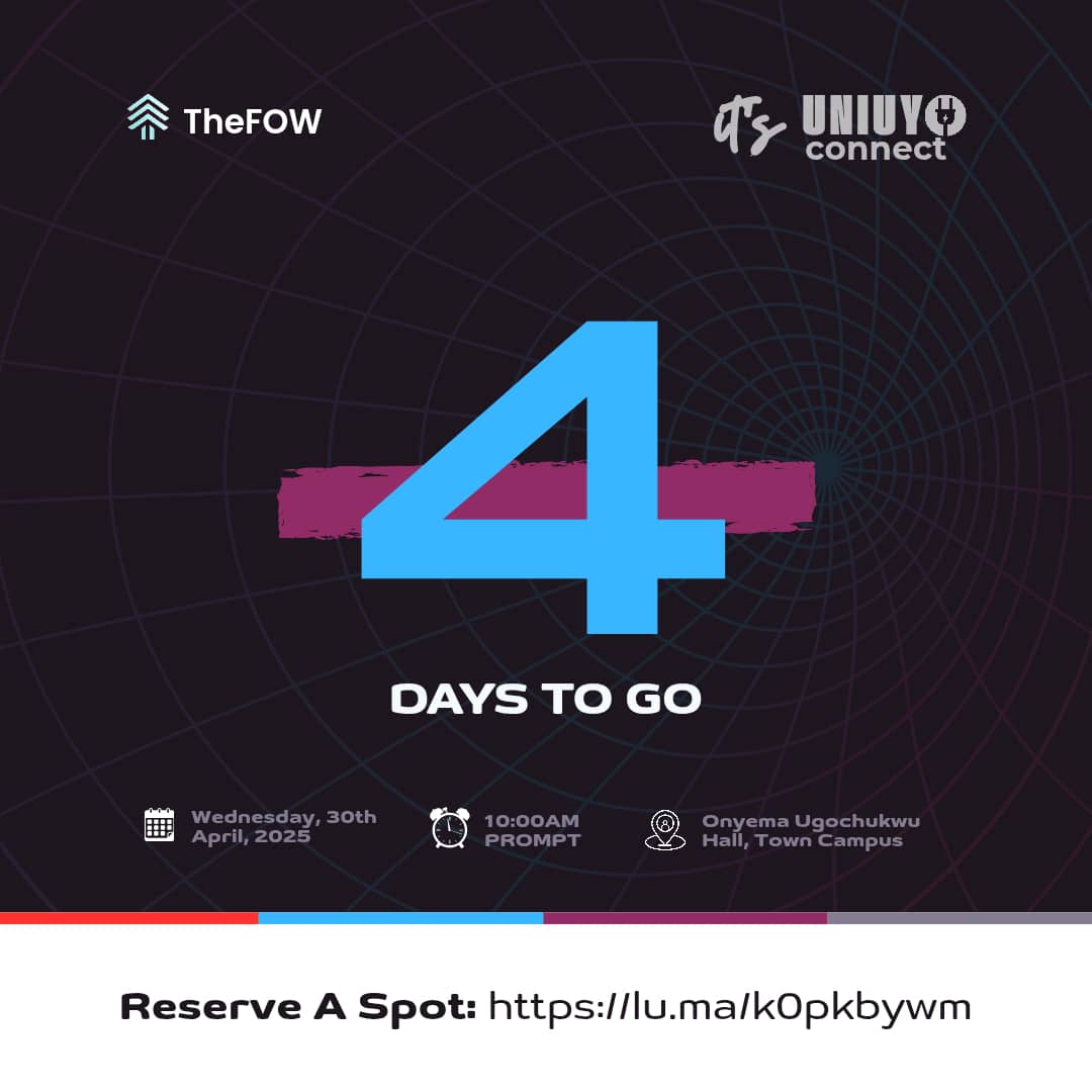 Convergence_24's tweet image. Yippp!!!!

It&apos;s 4 days to #UNIUYOCONNECT 
If you miss, you go cryyyy!
It&apos;s education, it&apos;s Clarity , it&apos;s Impact!

DON&apos;T MISS OUT!
Reserve your seat: lu.ma/k0pkbywm

#TheFOW #UNIUYOCONNECT