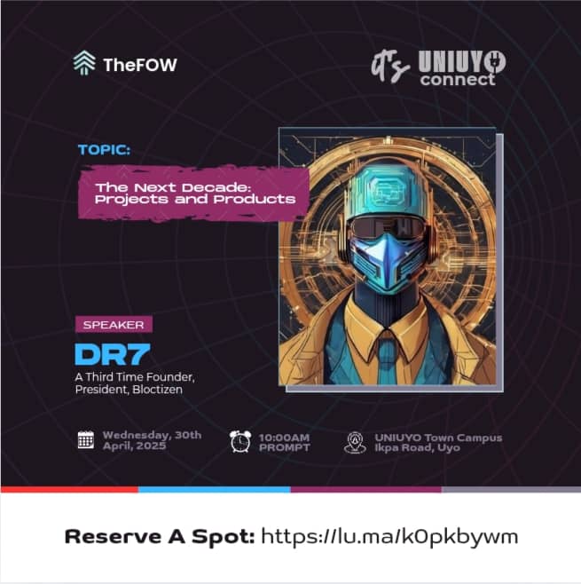 Convergence_24's tweet image. HEADS UP! 

We announce that @BossDR7 will be joining the stage at #UNIUYOCONNECT, on the topic &quot;The Next Decade: Products and Projects&quot;

DR7 is a Growth and Marketing Strategist, a 3-time founder and the President, Bloctizen. 

Reserve your seat: lu.ma/k0pkbywm