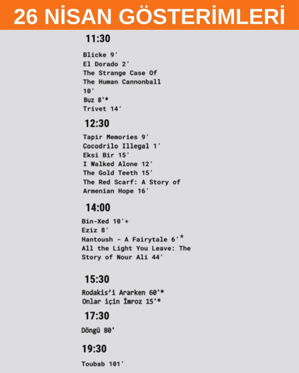 3. gün gösterim programımız ile festivalimiz sürüyor…