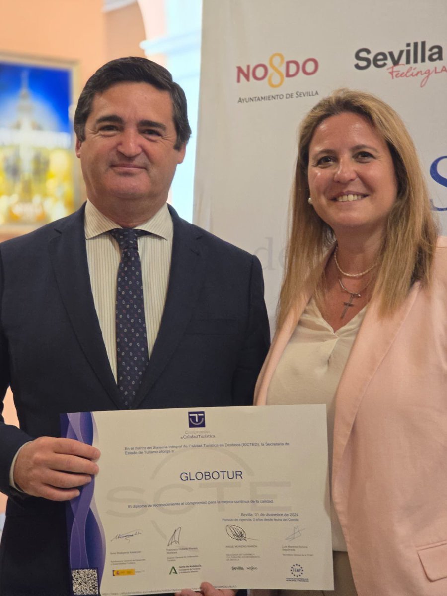 Globotur (@globoturpubli) on Twitter photo Nuestra empresa <a href="/globoturfly/">globoturfly</a> <a href="/globoturpubli/">Globotur</a> ha sido recocida con el sello de #CalidadTuristica <a href="/SICTED_ADNOR/">SICTED ADNOR</a>, reconocimiento que nos fue entregado por <a href="/angiemorenoram/">Angie Moreno</a>
Gracias <a href="/Ayto_Sevilla/">Ayuntamiento de Sevilla</a> por fomentar que más empresas turísticas adquieran esta distinción.
#SomosGlobotur Nuestra empresa <a href="/globoturfly/">globoturfly</a> <a href="/globoturpubli/">Globotur</a> ha sido recocida con el sello de #CalidadTuristica <a href="/SICTED_ADNOR/">SICTED ADNOR</a>, reconocimiento que nos fue entregado por <a href="/angiemorenoram/">Angie Moreno</a>
Gracias <a href="/Ayto_Sevilla/">Ayuntamiento de Sevilla</a> por fomentar que más empresas turísticas adquieran esta distinción.
#SomosGlobotur