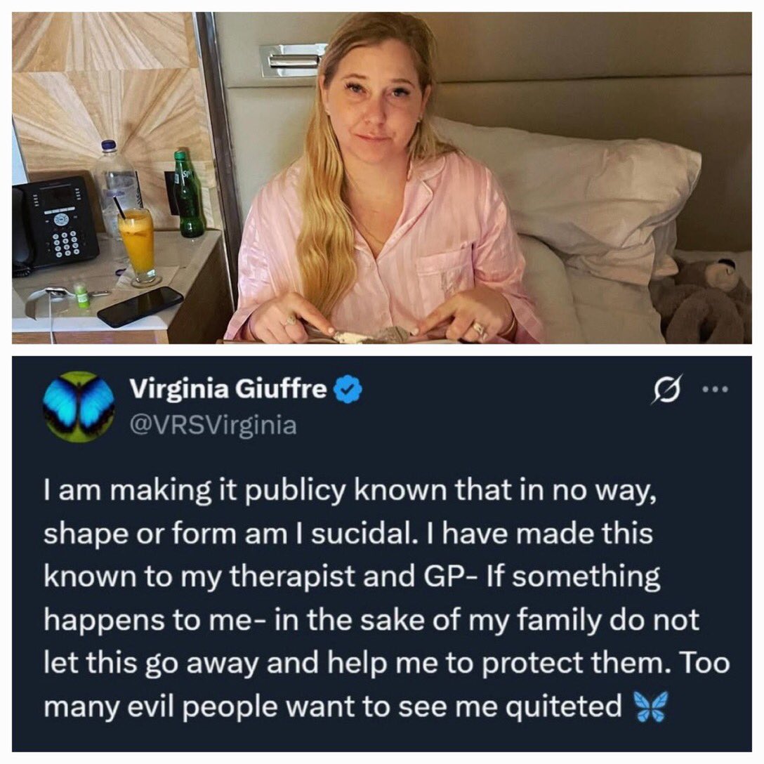 Dr Russell McGregor (@killaudeepstate) on Twitter photo If Virginia Guiffre (<a href="/VRSVirginia/">Virginia Giuffre</a>) has been whisked off to witness protection then it means we are nearing some significant Epstein DECLAS.
As you guys know her bus crash and renal failure made little sense.
Pray. 🙏 If Virginia Guiffre (<a href="/VRSVirginia/">Virginia Giuffre</a>) has been whisked off to witness protection then it means we are nearing some significant Epstein DECLAS.
As you guys know her bus crash and renal failure made little sense.
Pray. 🙏