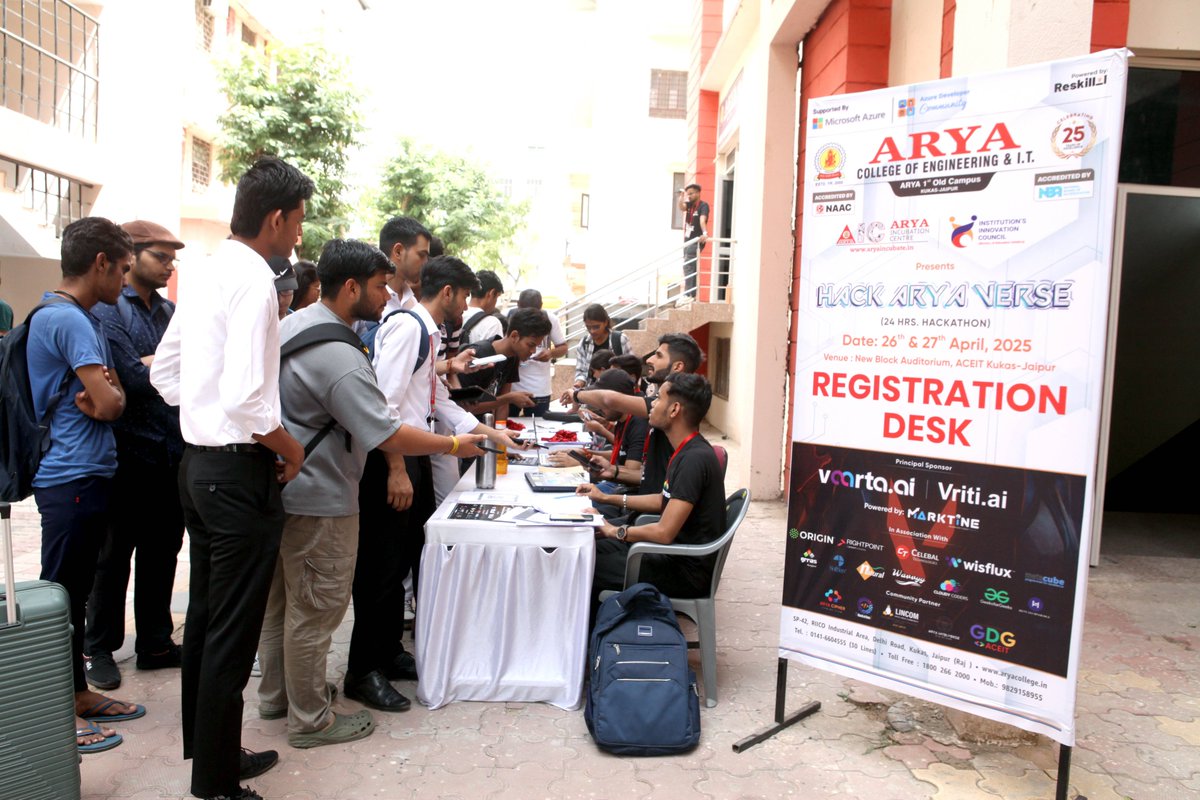 aryacolleges's tweet photo. The excitement is real as participants gear up for an electrifying coding marathon at #HackAryaVerse Hackathon! With energy high & ideas brewing, the stage is set for an incredible coding marathon ahead. Let the innovation begin! #HackathonVibes #InnovationUnleashed #AryaCollege https://t.co/CWdHSPaVIs