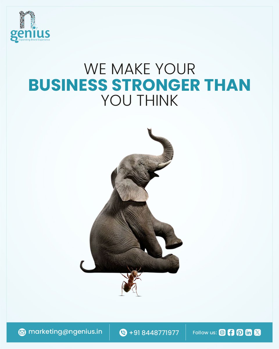 NgeniusL5580's tweet image. Strength comes from the right support, and with Ngenius, your business becomes unstoppable. We help you build beyond limits and rise higher than you ever imagined. ngenius.in #Ngenius #BusinessStrength #BrandBuilding #MarketingExperts #StrategicGrowth #CreativeAgency