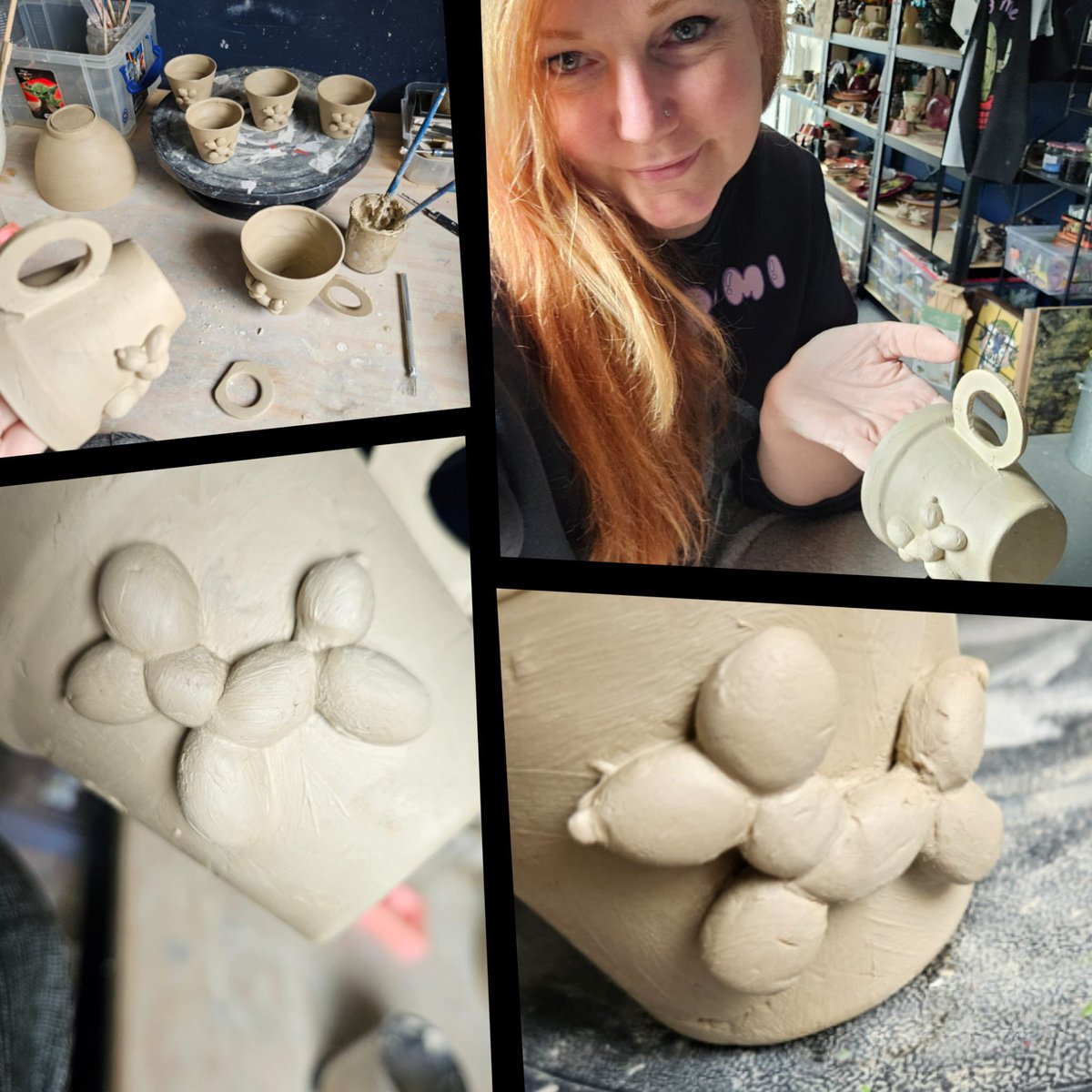 redravenpottery's tweet image. Finding my peace again in the studio - and here comes a new series of thea cups! Somehow my rescue podencos inspired a balloon dog twist on these 🐶🎈
Available soon - exclusively at:
@redravenpottery 
@worldofredraven

#ceramicart #handmadepottery #potteryprocess #doginspired