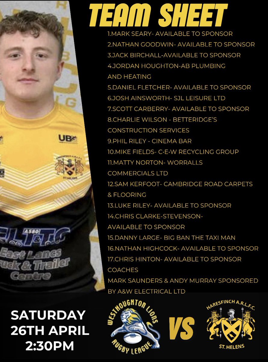The coaches have named their 17 man squad for the trip over to Westhoughton Lions today 🏉