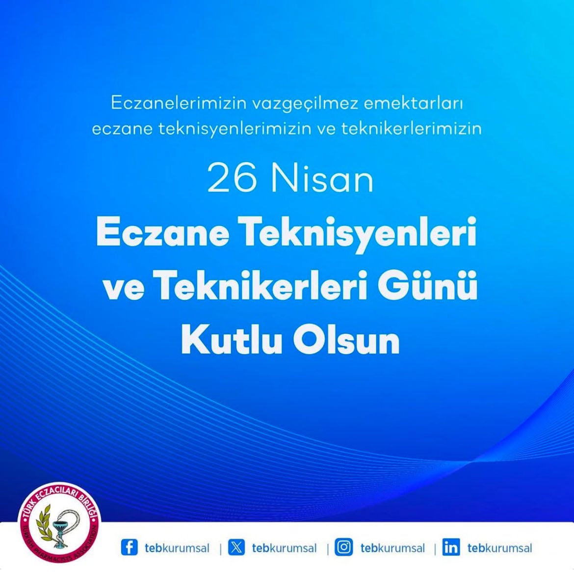 Eczanelerimizde aile olduğumuz, yükü beraber sırtladığımız çalışma arkadaşlarımız teknisyenlerimizin ve teknikerlerimizin günü kutlu olsun.