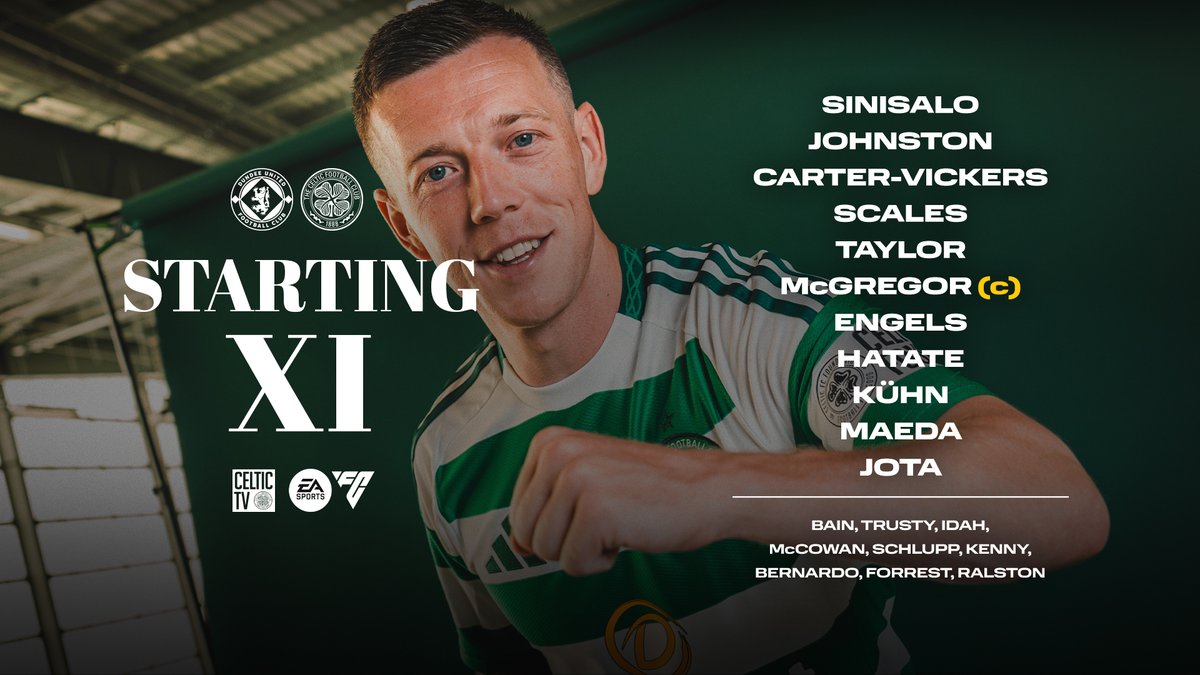 📝 𝗖𝗘𝗟𝗧𝗜𝗖 𝗫𝗜 

Here’s how Brendan Rodgers lines the team up in Dundee this afternoon 👇 

#DUTDCEL | #CelticFC🍀