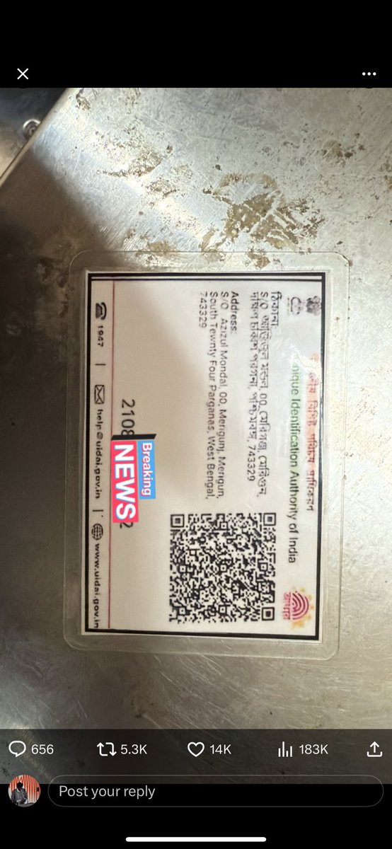 BeingCentred's tweet photo. Before we celebrate Diwali with our neighbours, it’s time for a little spring cleaning. 
Almost all of those detained have fake Aadhar cards, guess where their permanent address is? No points for guessing. 

This is just 1 city. Similar ops are taking place across every city. https://t.co/F9PeWbIRf5