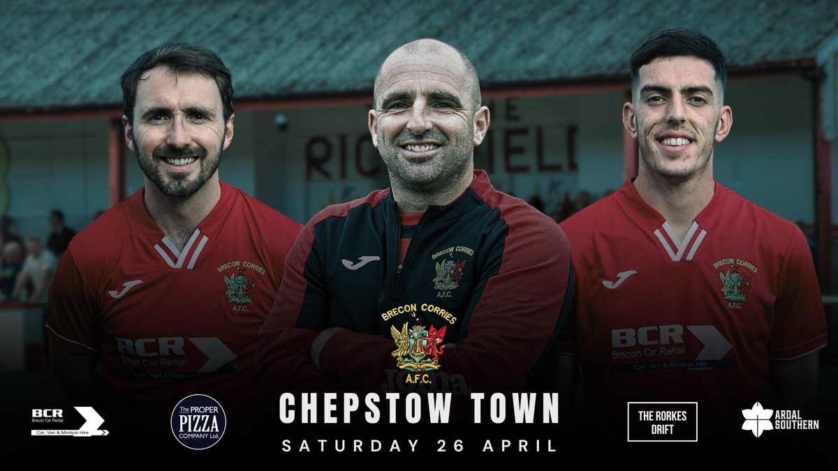 We welcome <a href="/ChepstowTownAFC/">Chepstow Town A.F.C</a> to the Rich Field this afternoon in the <a href="/ArdalSouthern/">Ardal Southern</a>.

It’s a quick turnaround for this fixture, having only played each other a few weeks ago.

⏰ | 2:30pm KO
📍 | LD3 7HL

🤝 | A big thanks to today’s Match Sponsor Proper Pizza Company 🍕