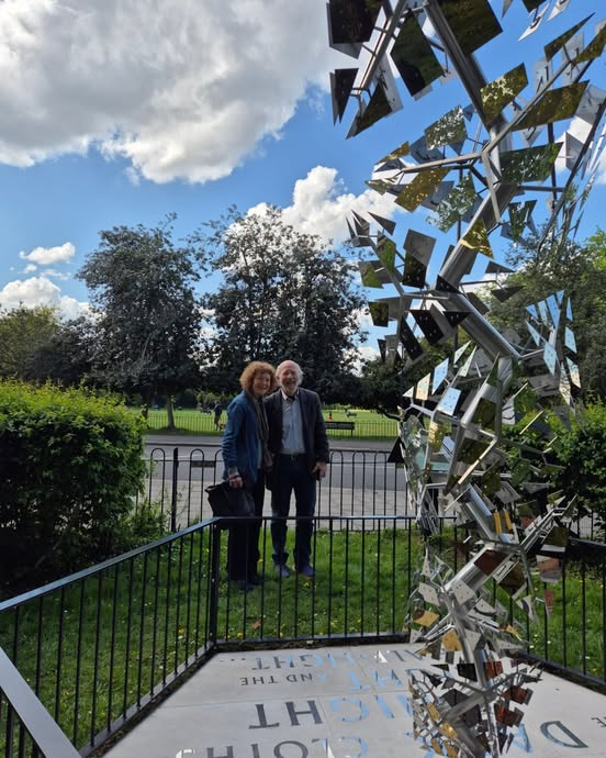 Anne-Marie Fyfe (@annemarie_fyfe) on Twitter photo Great to welcome Joyce Sutphen & Walter Cannon, Minnesotan poets, lecturers & longtime friends back to Bedford Park to see <a href="/Conradshawcross/">Conrad shawcross</a>'s dazzling Yeatsian gyre, #EnwroughtLight: Joyce & Walt joined us at the artwork project's launch in Chiswick's Buddhist Vihara in 2019! Great to welcome Joyce Sutphen & Walter Cannon, Minnesotan poets, lecturers & longtime friends back to Bedford Park to see <a href="/Conradshawcross/">Conrad shawcross</a>'s dazzling Yeatsian gyre, #EnwroughtLight: Joyce & Walt joined us at the artwork project's launch in Chiswick's Buddhist Vihara in 2019!