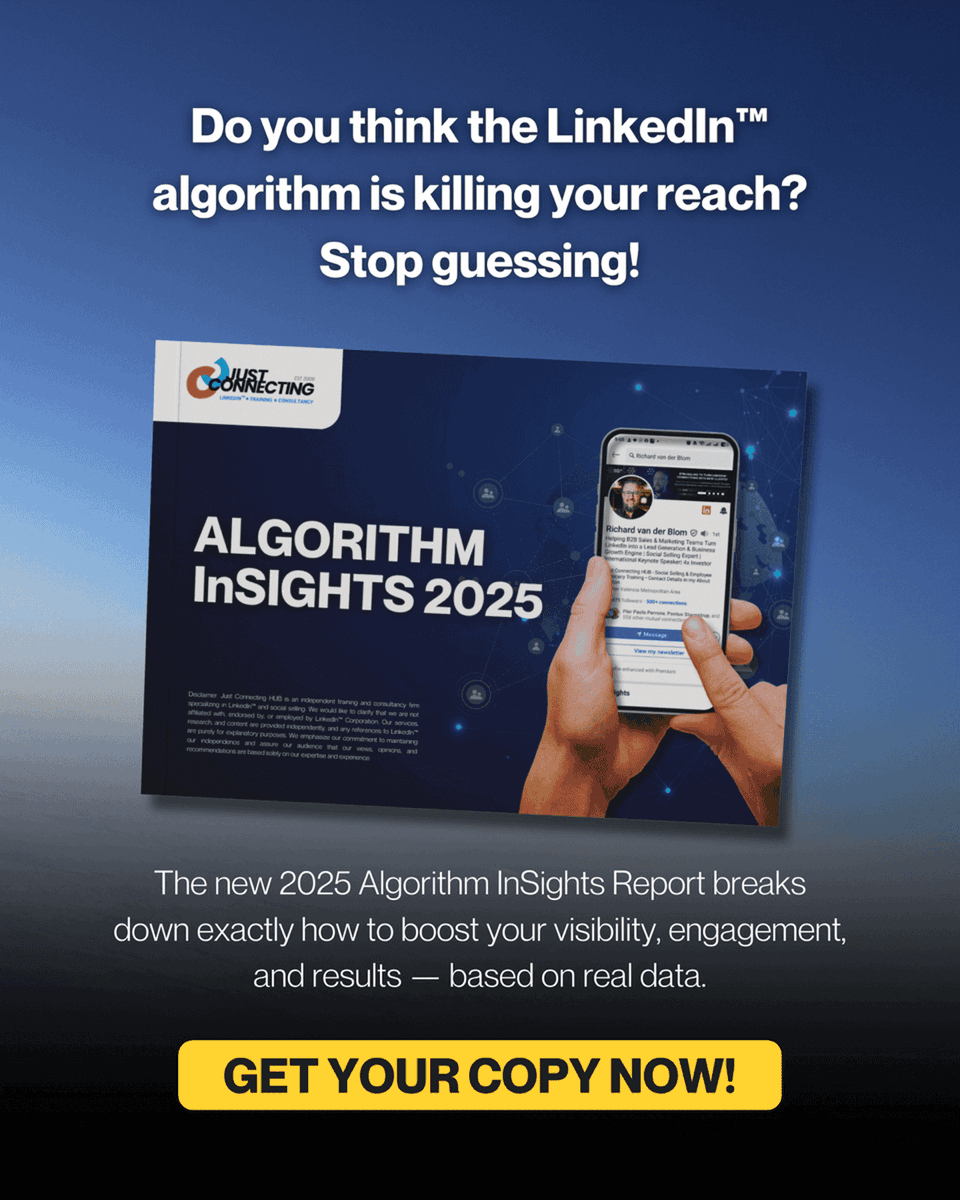 Get the first live insights from Richard van der Blom’s 2025 Algorithm Report. 

Monday 4 PM CET / 10 AM EST. I’ll be moderating! 
linkedin.com/events/7320817…

Want access to the full report? Get your copy here:
pettauer.net/en/recommends/…

#linkedinmarketing #b2bmarketing