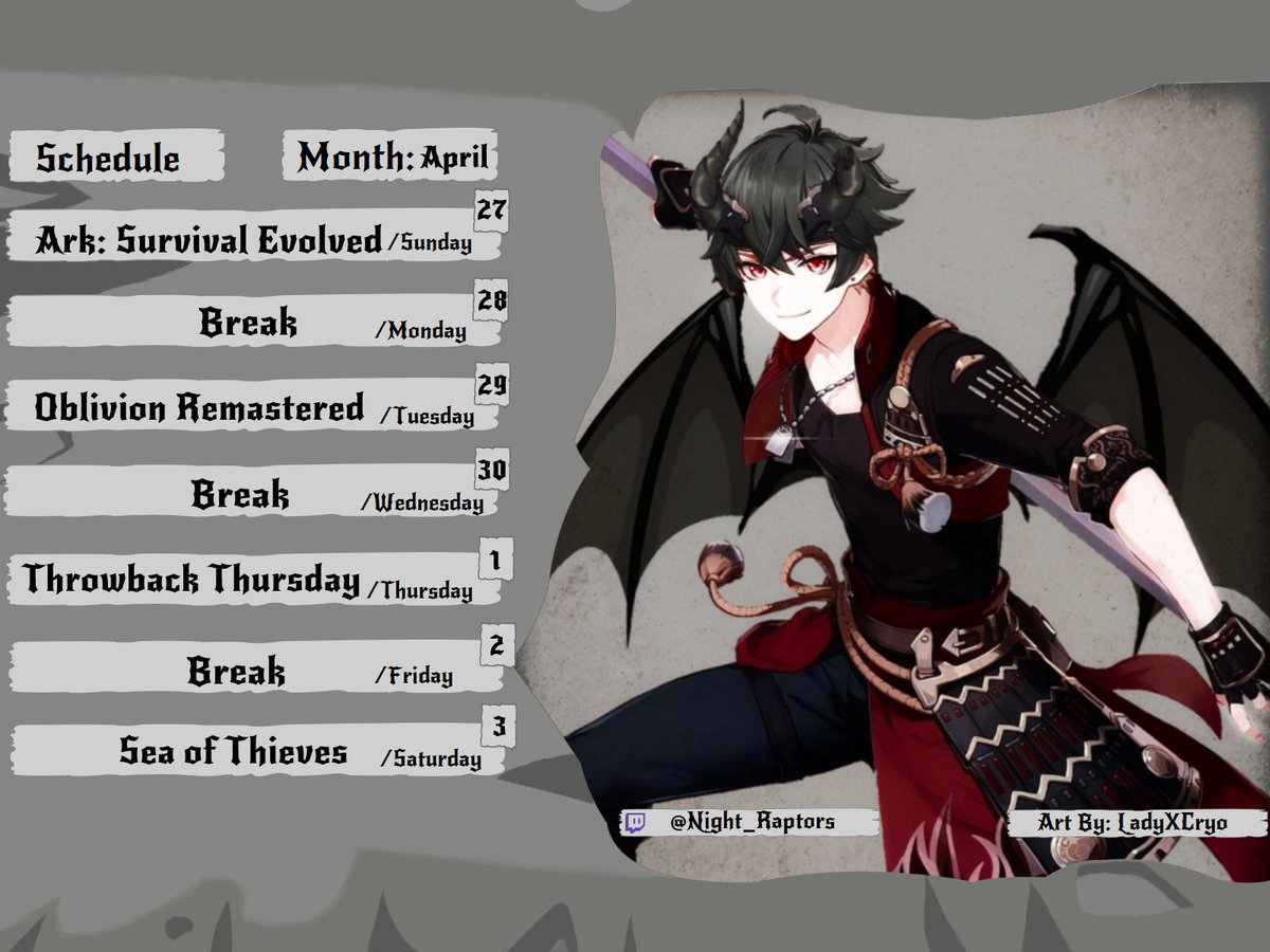 RaptorsNight's tweet image. "🌞 Good morning, hatchlings! 🐉✨ Hope you’re ready for an awesome week ahead! I’ll be starting a new streaming schedule this week—more adventures, more chaos, and even more fun! 🎮🔥 Stay tuned for all the updates and streams! #Vtuber #NewSchedule