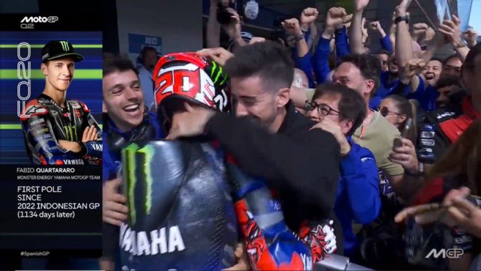 🥇Muy feliz por esta pole de Quartararo que vuelve a demostrar su gran talento.

⏪️ 1134 días han tenido que pasar para que El Diablo vuelva a la cabeza de la parrilla de salida.

😈¡ENHORABUENA FABIO!